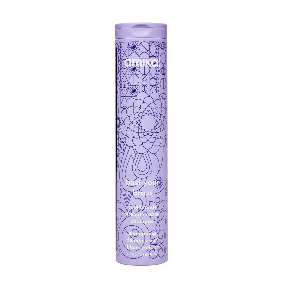 Amika Bust Your Brass Cool Blonde Strength Repair Purple Shampoo 9.2oz